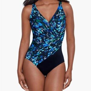 Miraclesuit Sophisticat Oceanus One Piece 12 Modest Slimming Beach Pool NWOT